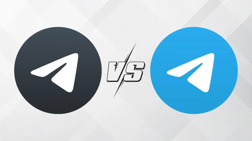 An image showing a comparison between the official Telegram app and Telegram X to show what's the key differences between the two